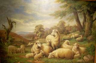 SUSAN WATERS SHEEP GRAZING ON A PEACEFUL HILLSIDE  