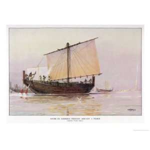  Phoenician Trading Vessel Arrives at Pharos Giclee Poster 