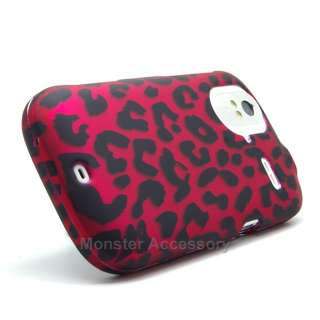 Pink Leopard Rubberized Hard Case Cover for HTC Amaze 4G T Mobile NEW