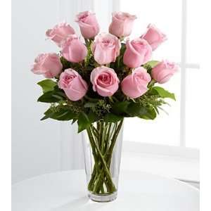 The FTD Long Stem Pink Rose Flower Bouquet   Vase Included  