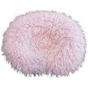  Hugger   White Shaggy with Pink Pet Bed  Size 34 INCH 