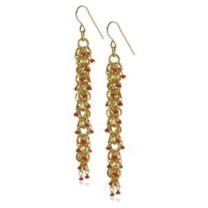   Pray Love By Dogeared Coral Beads Gold Filled Wire Earrings Jewelry