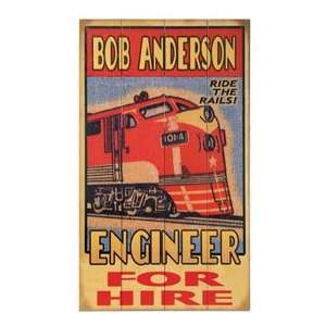 Personalized Train Engineer Sign 
