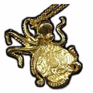  Antique Gold Octopus Coin Pendant Necklace Everything 