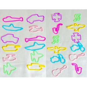  24 counts SILLY SHAPED Silicone Rubber Bands Bracelets 