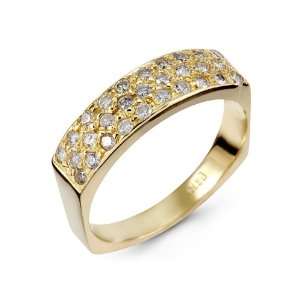  Womens 14k Yellow Gold Round Diamond Wedding Band Ring 