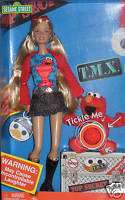New TMX Tickle Me Elmo Barbie Doll Sesame Street NIB  