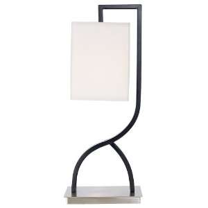  Asymmetrical Black and Chrome Wishbone Table Lamp