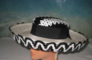 Sonni Black Kentucky Derby Wedding Wide Brim Sequin Hat  