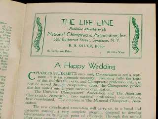 1930 THE LIFE LINE CHIROPRACTIC MAGAZINE CHIROPRACTORS ASSOCIATION 