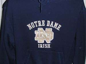 University of Notre Dame Hooded Sweatshirt   LG NEW  