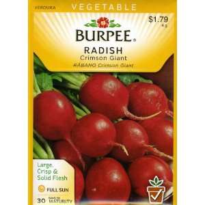  Burpee 56051 Radish Crimson Giant Seed Packet Patio, Lawn 