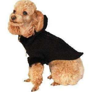  ZHIVAGO HOODED SWEATER WITH MARABOU TRIM BLACK SMALL Pet 