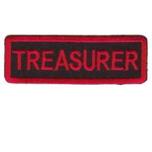  TREASURER RED Club Quality Embroidered Biker Vest Patch 