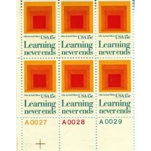 Learning Never Ends 6 x15 cent US postage stamps Scot 