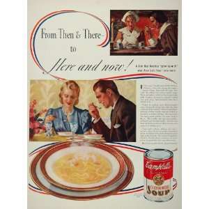  1941 Campbells Chicken Noodle Soup Pilgrims Print Ad 