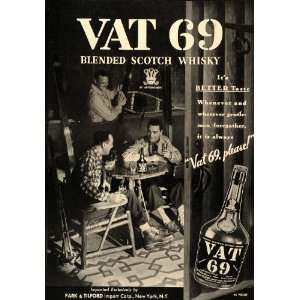  1937 Ad Vat 69 Blended Scotch Whisky Men Bar Beverages 
