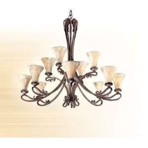  Arabesque Two Tiered Silver and Stone Chandelier