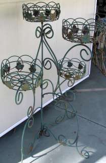 Nice Rustic vintage Wrought Iron Plant Stand In/Outdoor  