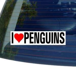  I Love Heart PENGUINS   Window Bumper Sticker: Automotive