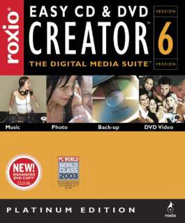 Roxio Easy CD & DVD Creator 6 Platinum PC CD media creation music 