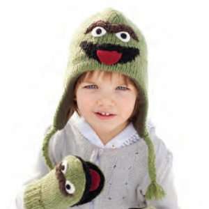  Sesame Street Oscar The Grouch Kids Wool Pilot Hat with 