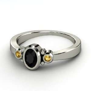  Kira Ring, Oval Black Onyx Sterling Silver Ring with 