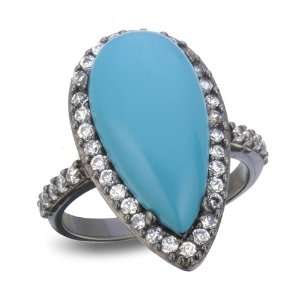  LONG PEAR TURQUOISE RING CHELINE Jewelry