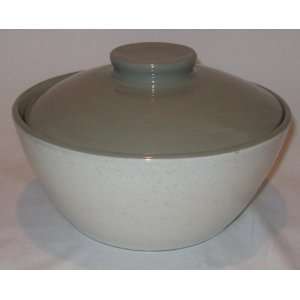   Green Pottery Bowl with Matching Lid Casserole Dish 
