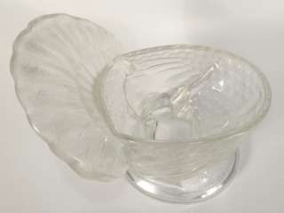 ANTIQUE OLD DEPRESSION GLASS TURKEY CANDY DISH COTTAGE THANKSGIVING 