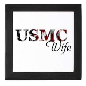  Military Backer USMC Wife (Flag) Keepsake Box: Home 