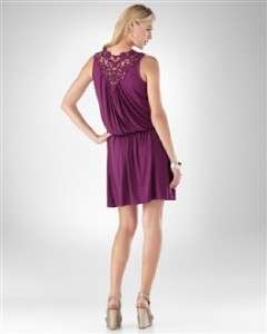 SOMA New Charcoal Heather Gray BRYNN Lounge Dress w/Black Crochet Lace 