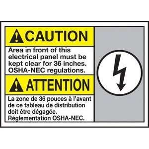   OSHA NEC REGULATIONS (W/GRAPHIC) Sign   10 x 14 Adhesive Dura Vinyl