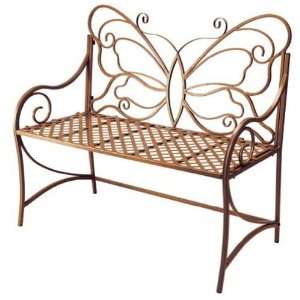  39 Garden Style Basket Weave Butterfly Design Bench