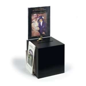 Acrylic Ballot Box with Key Lock, 8.5 by 11 inch Sign Holder and 4 