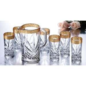  7PC HIGH BALL PITCHER W GOLD B