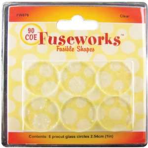  Fuseworks Fusible Glass Shapes, 1 Inch Round Disks, Clear 