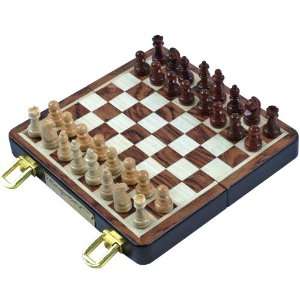  Compact Travel Chess Set Brown: Toys & Games