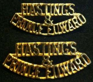 WWII HASTINGS AND PRINCE EDWARD TITLE BADGES WITH LUGS  