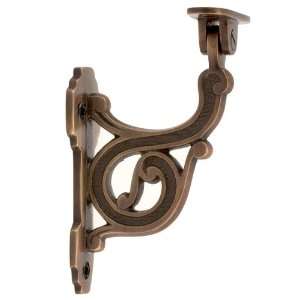  Scrolled Solid Brass Handrail Bracket   Oil Rubbed Bronze 