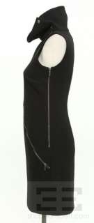   Michael Kors Black Knit Asymmetric Multi Zip Dress Size 2  