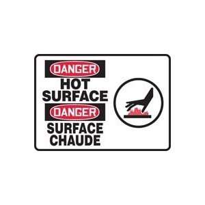   DANGER SURFACE CHAUD) Sign   7 x 10 Adhesive Vinyl