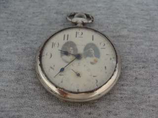 ANTIQUE AND RARE ENIGMA SWISS OPEN FACE POCKET WATCH  