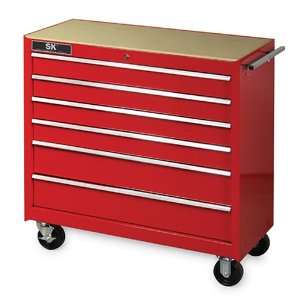   Inch Wide by 42 3/8 Inch High 6 Drawer Red Single Bank Work Station