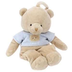   : FAO Schwarz 12 inch Teddy Bear Musical Crib Toy   Tan: Toys & Games