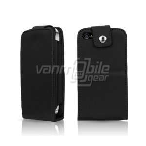    BLACK LEATHER STAND CASE for APPLE iPHONE 4: Everything Else