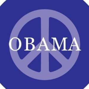  Obama Peace Sign Button 