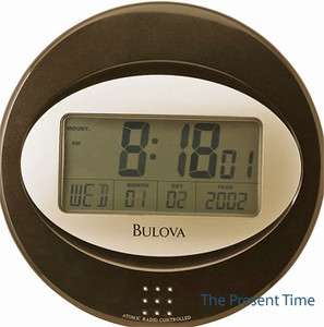 NEW BULOVA ATOMIC Radio Controlled WALL Clock DAY DATE Never Needs 