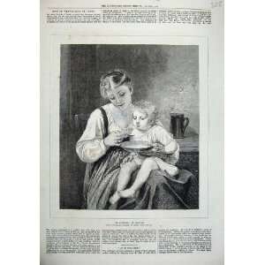   1872 Perrault Fine Art Mother Feedig Baby Food Print: Home & Kitchen