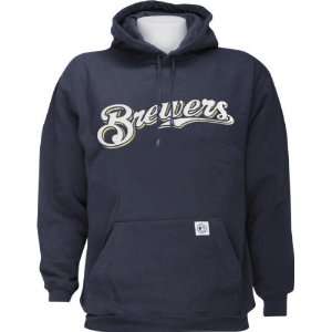  Milwaukee Brewers Double Logo Hooded Sweatshirt: Sports 